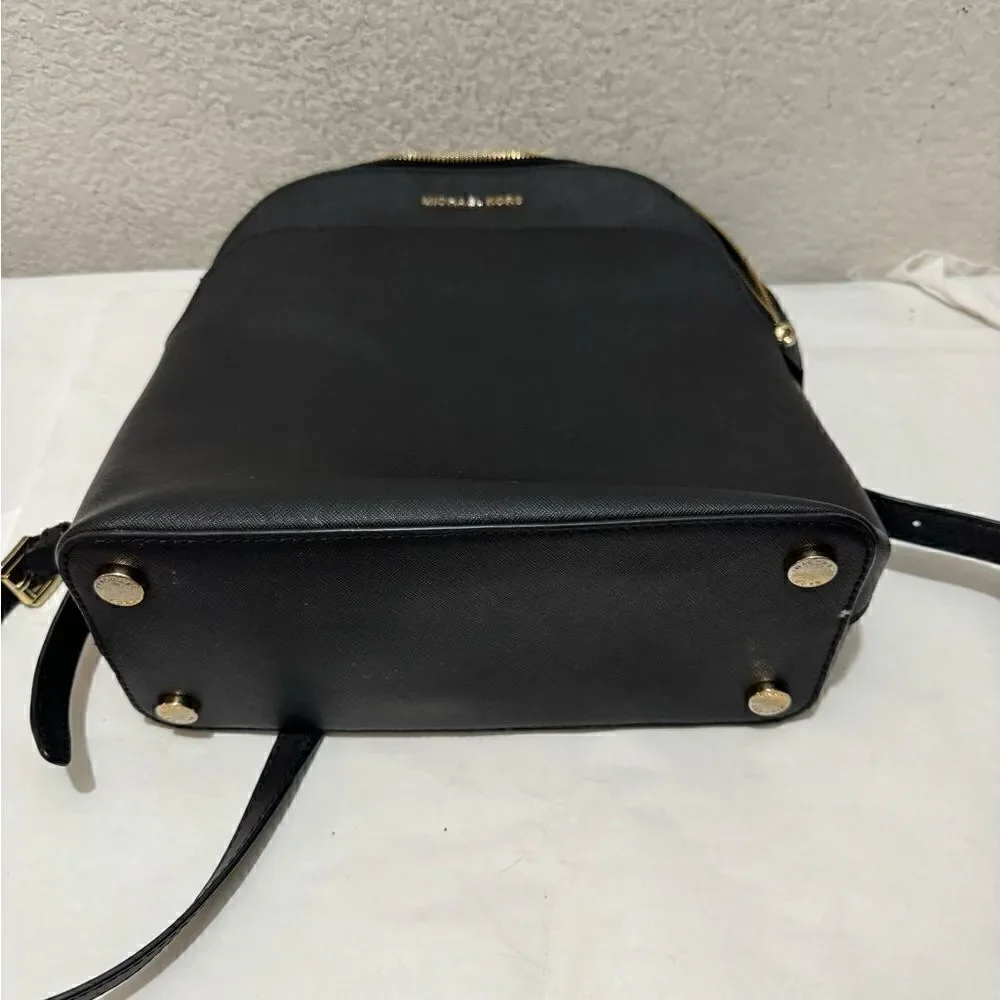 Michael Kors saffiano Black Emmy Leather Backpack